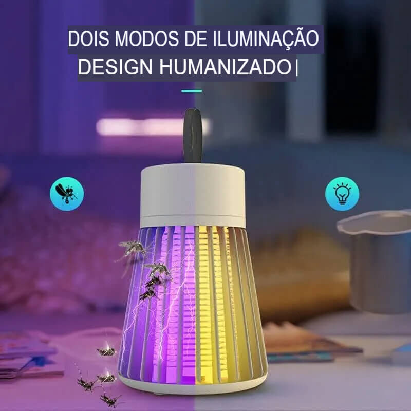 Lampada Ultra Violeta Repelente de Choque Elétrico Mata Mosquito